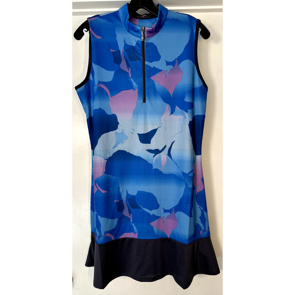 Callaway Golf Blue Sea Star Dress Opti-Dri Sun Protection Womens Size M NEW - Picture 1 of 9